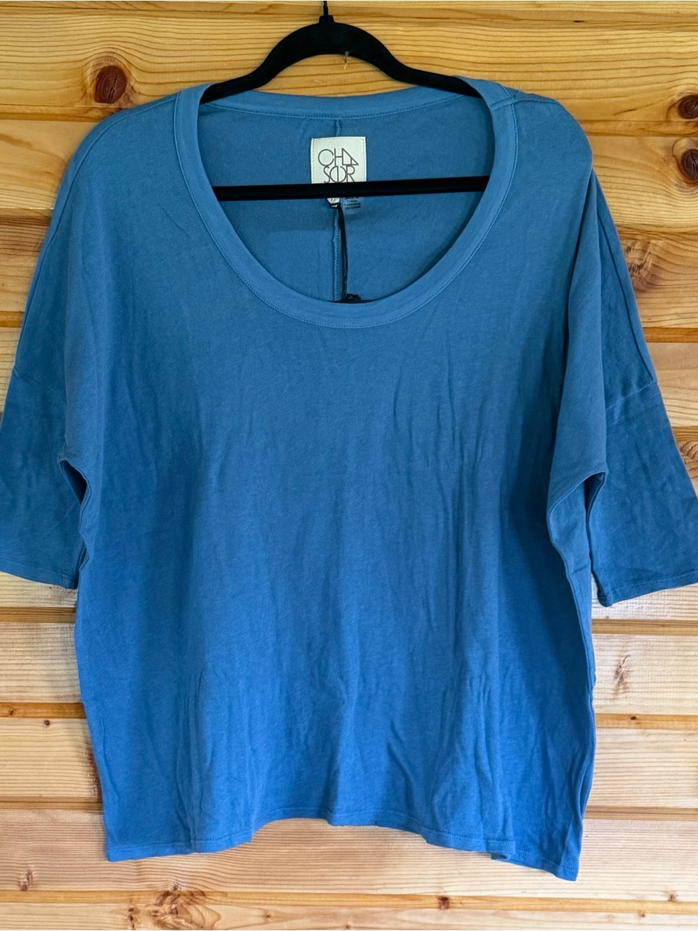 Chaser Blue Scoop Neck Short Sleeve Tee